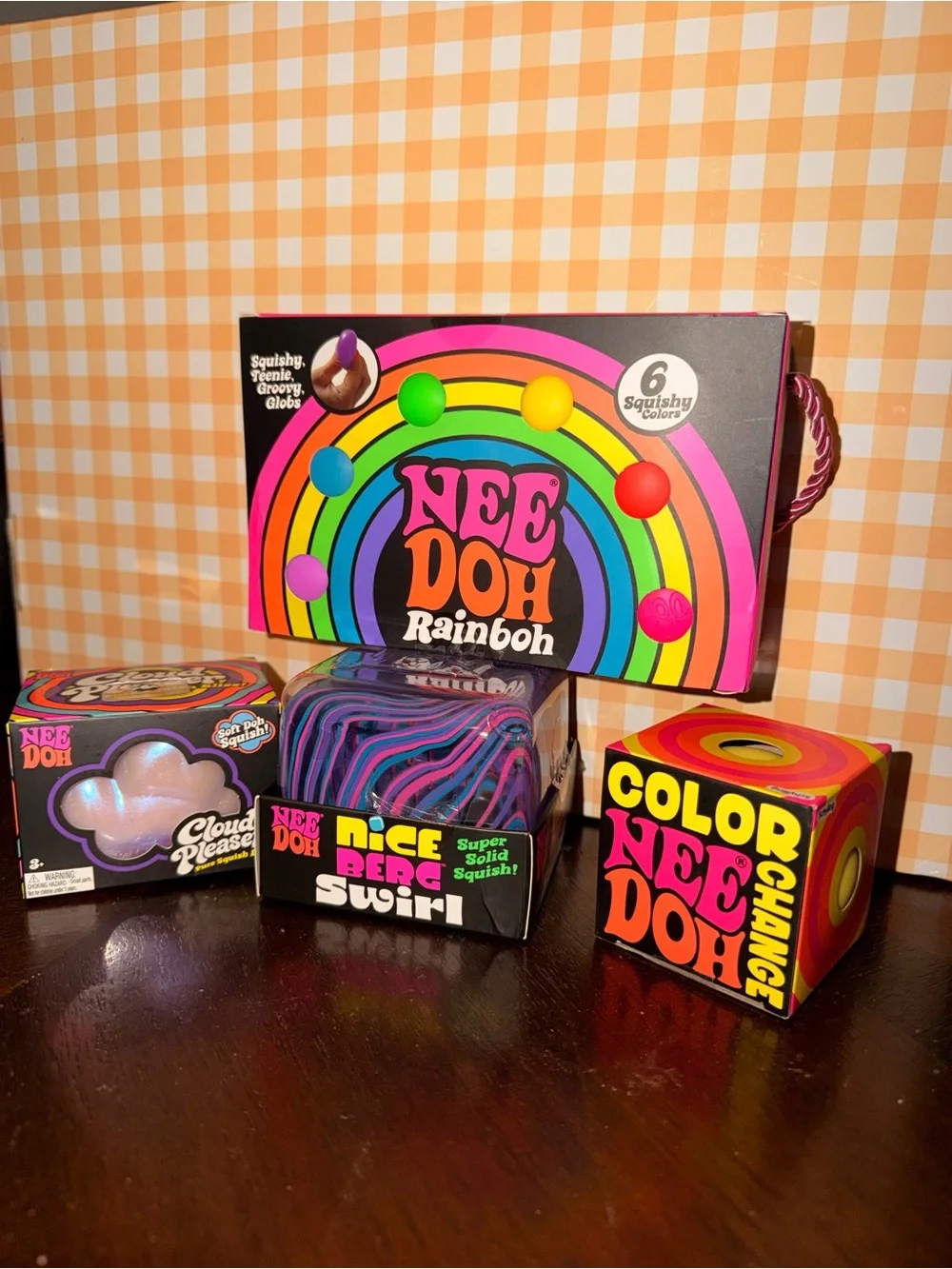 Needoh Rainboh Colorful Squish Toy Set